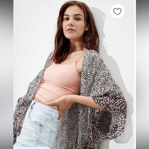 American Eagle Leopard Kimono